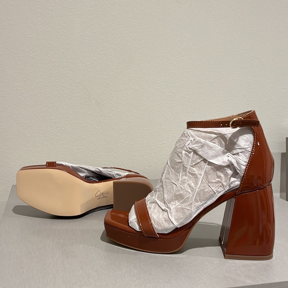 NWT! Circus Sam Edelman Jardine Cognac Block Heel